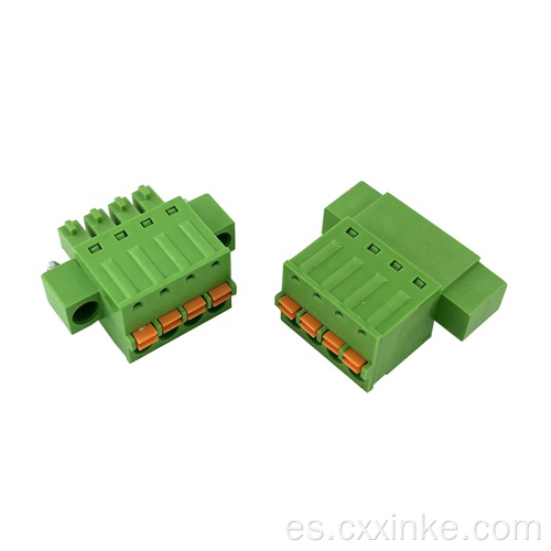 Conector de bloque de terminal masculino y femenino de 3.81 mm Pitch Pitch con botones de resorte